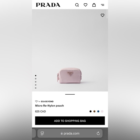 Prada - Micro Re-Nylon Pouch - Alabaster Pink Color - OS - 100% Authentic - Picture 16 of 16